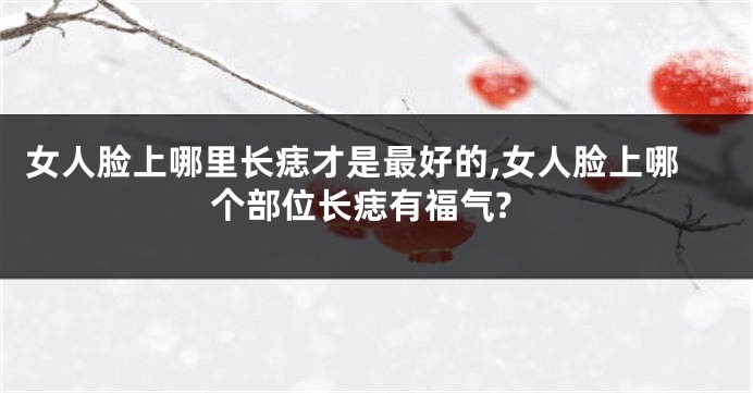 女人脸上哪里长痣才是最好的,女人脸上哪个部位长痣有福气?