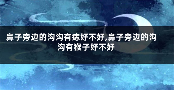 鼻子旁边的沟沟有痣好不好,鼻子旁边的沟沟有猴子好不好