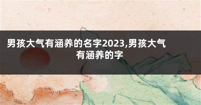男孩大气有涵养的名字2023,男孩大气有涵养的字