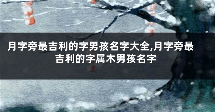月字旁最吉利的字男孩名字大全,月字旁最吉利的字属木男孩名字