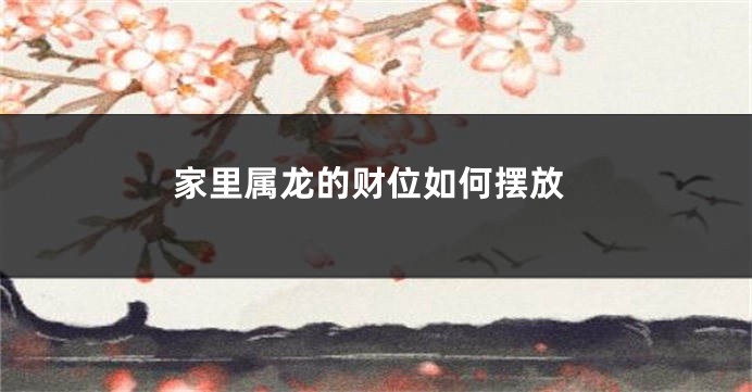 家里属龙的财位如何摆放