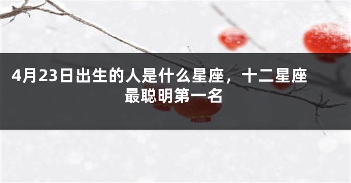 4月23日出生的人是什么星座，十二星座最聪明第一名