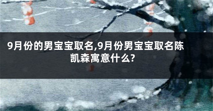 9月份的男宝宝取名,9月份男宝宝取名陈凯森寓意什么?