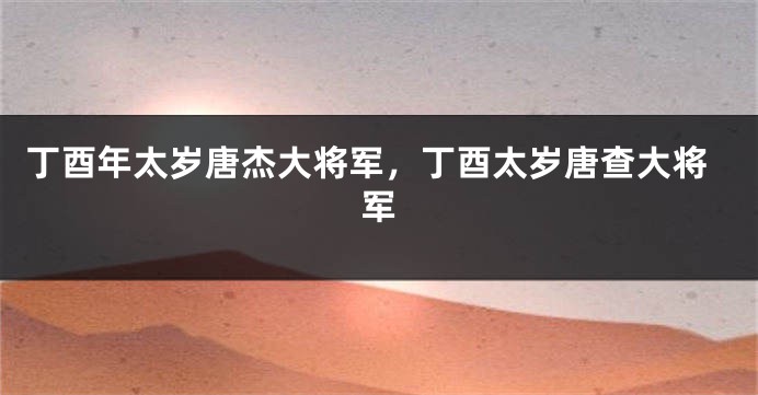 丁酉年太岁唐杰大将军，丁酉太岁唐查大将军