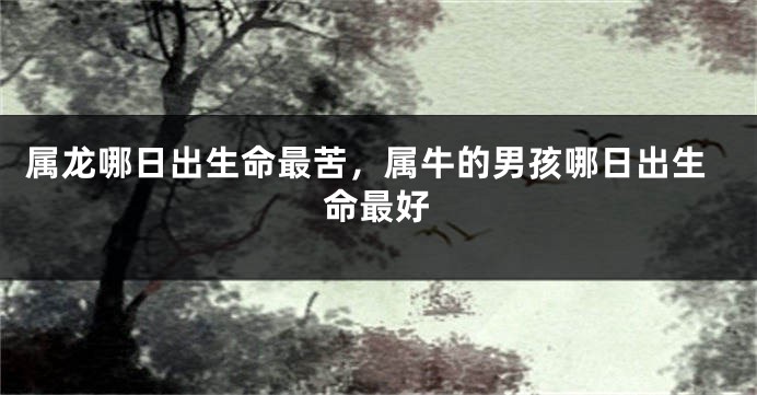 属龙哪日出生命最苦，属牛的男孩哪日出生命最好