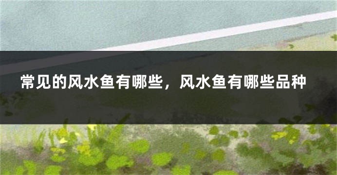 常见的风水鱼有哪些，风水鱼有哪些品种