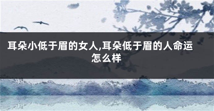 耳朵小低于眉的女人,耳朵低于眉的人命运怎么样