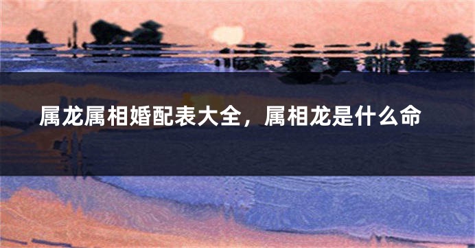 属龙属相婚配表大全，属相龙是什么命