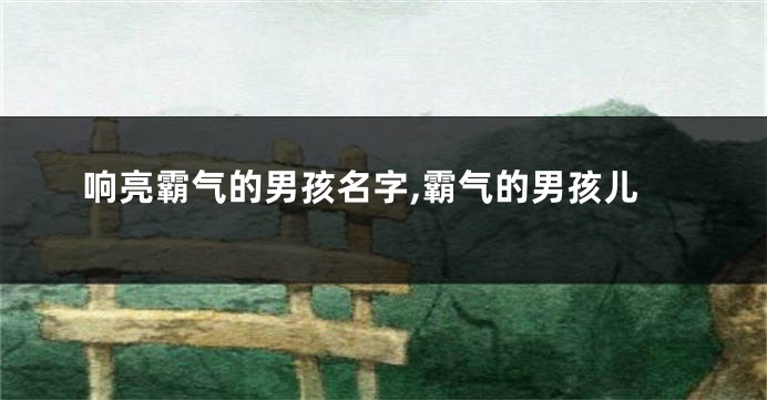 响亮霸气的男孩名字,霸气的男孩儿