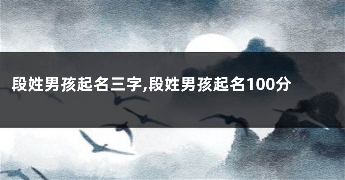 段姓男孩起名三字,段姓男孩起名100分