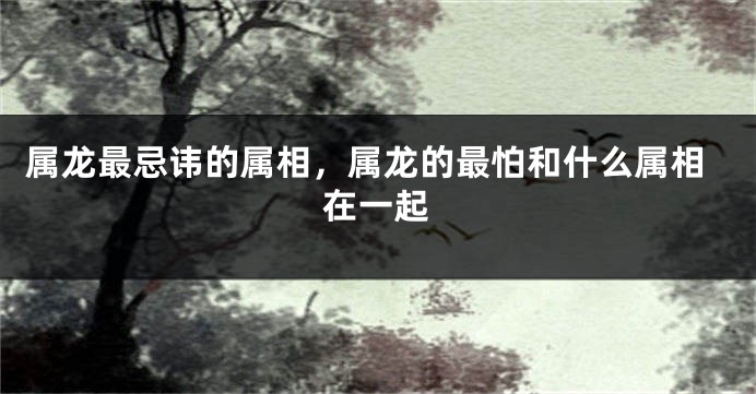 属龙最忌讳的属相，属龙的最怕和什么属相在一起
