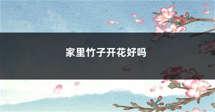 家里竹子开花好吗