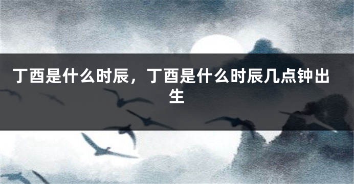 丁酉是什么时辰，丁酉是什么时辰几点钟出生