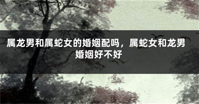 属龙男和属蛇女的婚姻配吗，属蛇女和龙男婚姻好不好