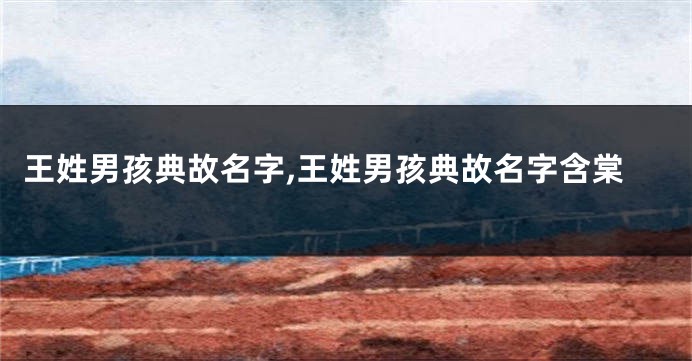 王姓男孩典故名字,王姓男孩典故名字含棠