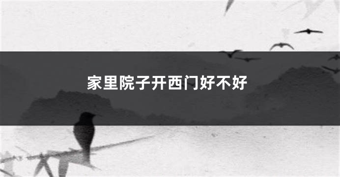 家里院子开西门好不好