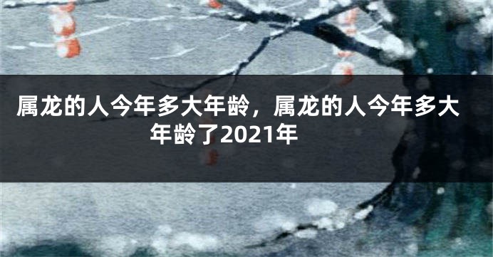 属龙的人今年多大年龄，属龙的人今年多大年龄了2021年