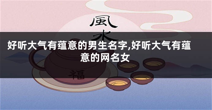 好听大气有蕴意的男生名字,好听大气有蕴意的网名女