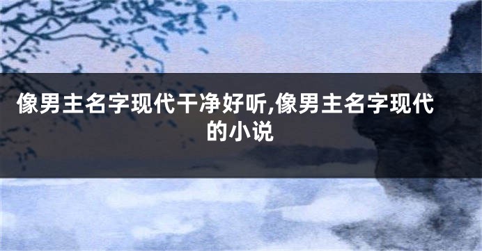 像男主名字现代干净好听,像男主名字现代的小说