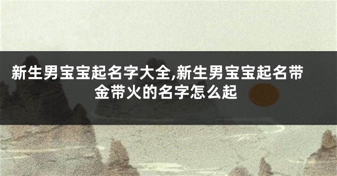 新生男宝宝起名字大全,新生男宝宝起名带金带火的名字怎么起
