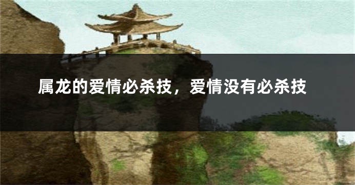 属龙的爱情必杀技,爱情没有必杀技
