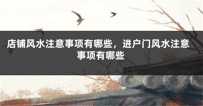 店铺风水注意事项有哪些,进户门风水注意事项有哪些