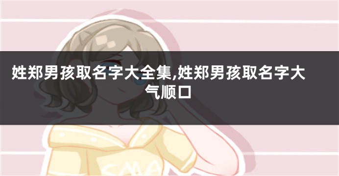姓郑男孩取名字大全集,姓郑男孩取名字大气顺口