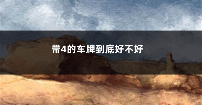 带4的车牌到底好不好
