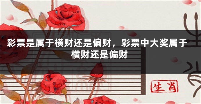 彩票是属于横财还是偏财，彩票中大奖属于横财还是偏财