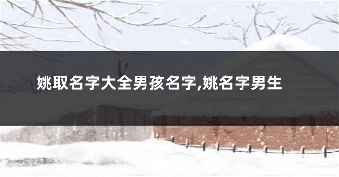 姚取名字大全男孩名字,姚名字男生