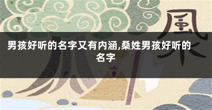 男孩好听的名字又有内涵,桑姓男孩好听的名字