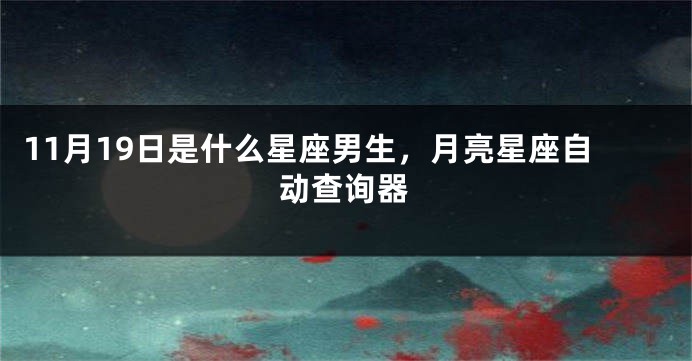 11月19日是什么星座男生，月亮星座自动查询器