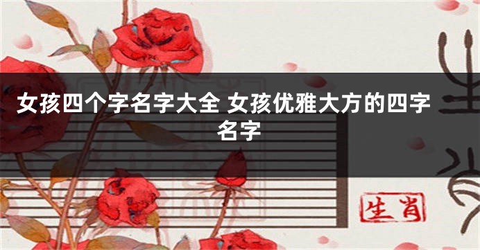 女孩四个字名字大全 女孩优雅大方的四字名字