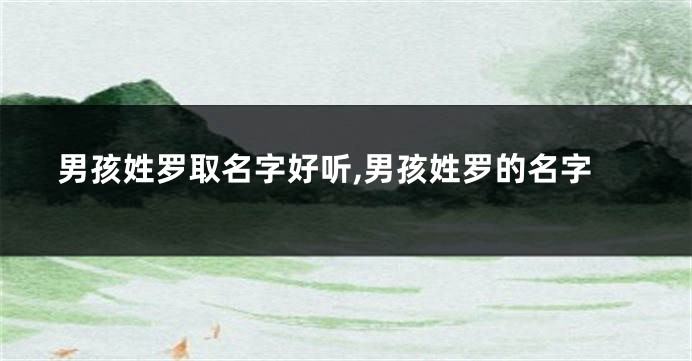 男孩姓罗取名字好听,男孩姓罗的名字