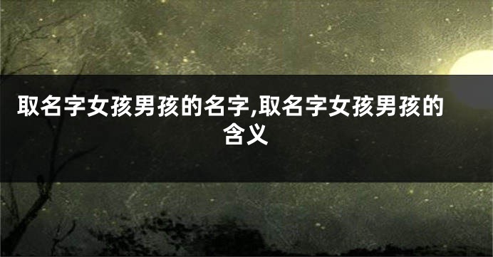 取名字女孩男孩的名字,取名字女孩男孩的含义