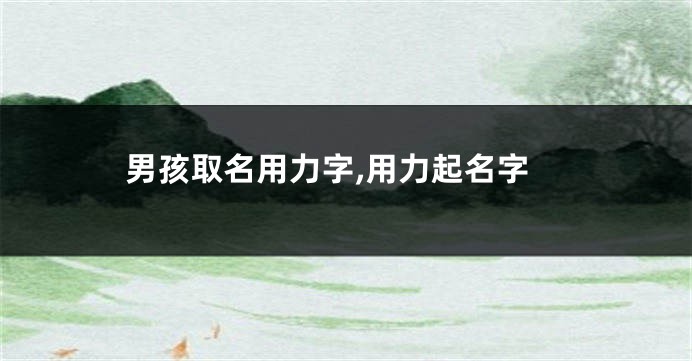男孩取名用力字,用力起名字