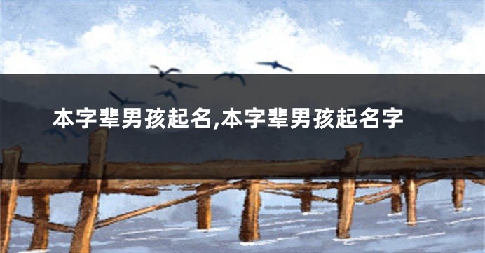 本字辈男孩起名,本字辈男孩起名字
