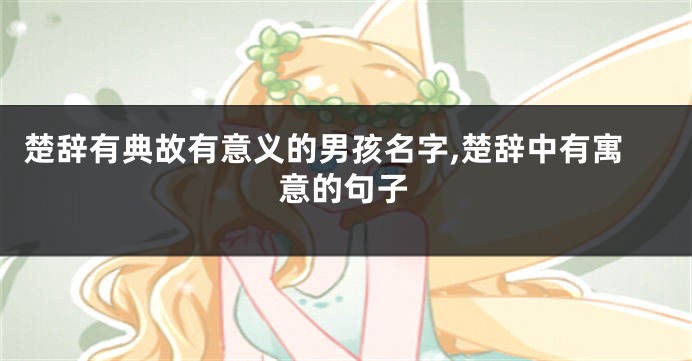 楚辞有典故有意义的男孩名字,楚辞中有寓意的句子
