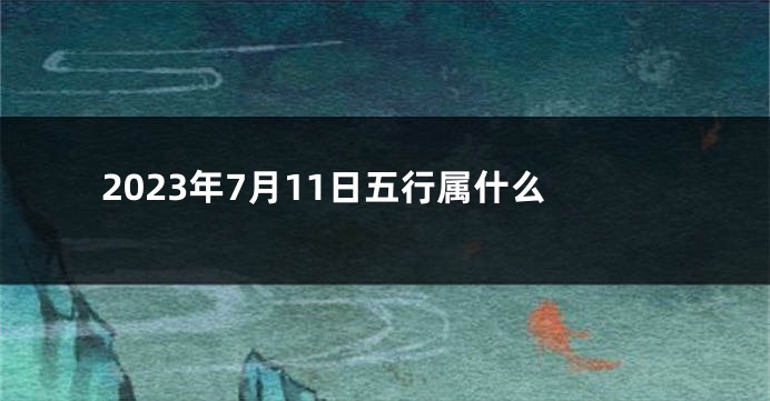2023年7月11日五行属什么