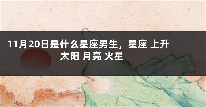 11月20日是什么星座男生，星座 上升 太阳 月亮 火星