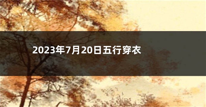 2023年7月20日五行穿衣