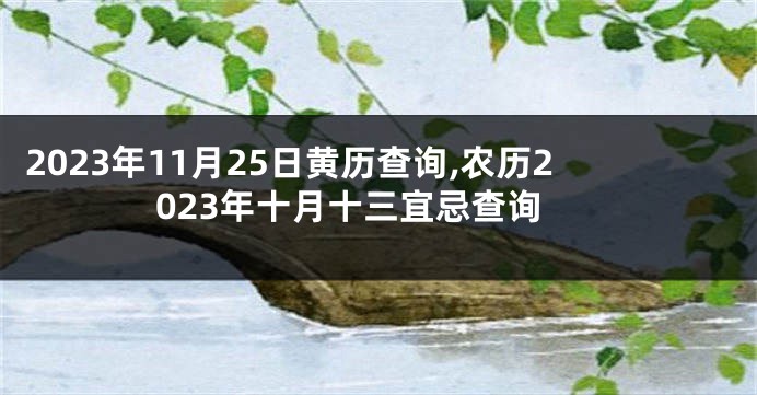 2023年11月25日黄历查询,农历2023年十月十三宜忌查询