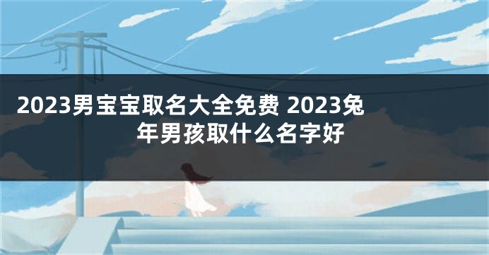 2023男宝宝取名大全免费 2023兔年男孩取什么名字好