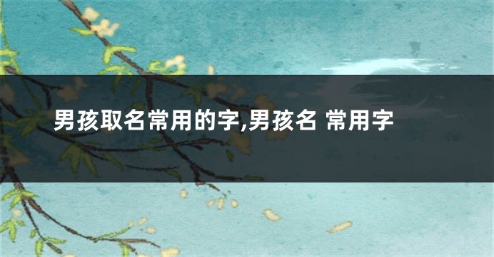 男孩取名常用的字,男孩名 常用字