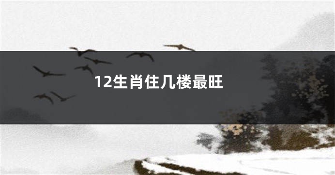 12生肖住几楼最旺