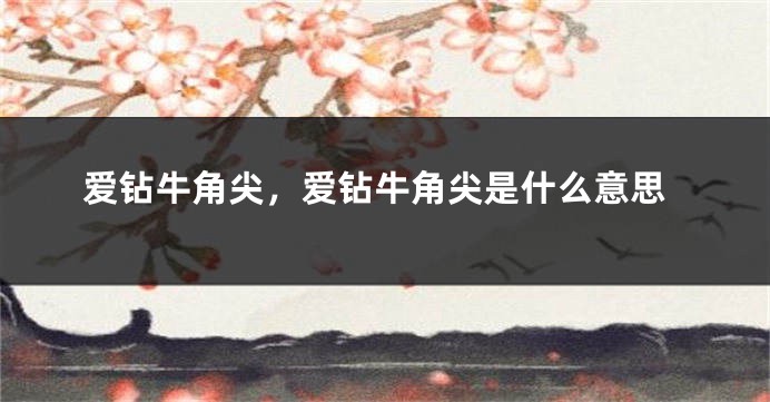爱钻牛角尖，爱钻牛角尖是什么意思