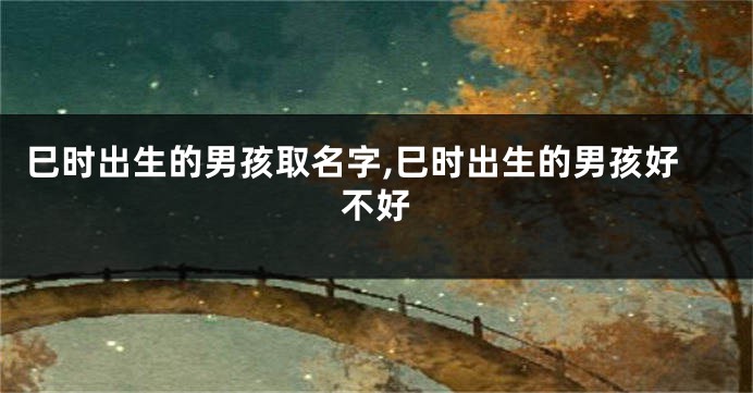 巳时出生的男孩取名字,巳时出生的男孩好不好