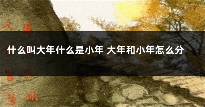 什么叫大年什么是小年 大年和小年怎么分