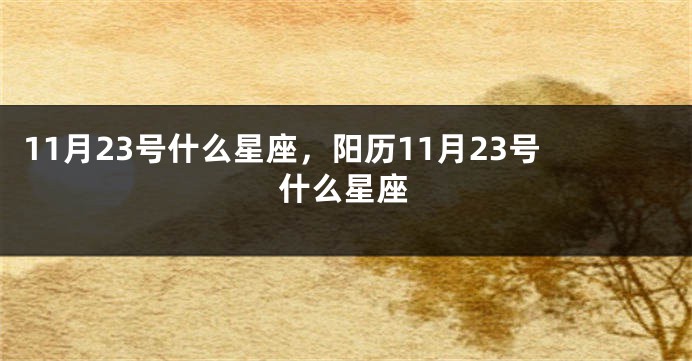 11月23号什么星座，阳历11月23号什么星座