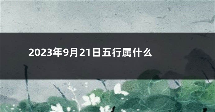 2023年9月21日五行属什么